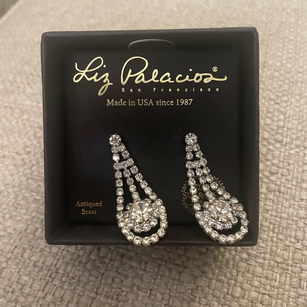 NEW Liz Palacios chandelier Swarovski crystal earrings